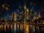 Frankfurt bei Nacht, Modernes Wandbild oder Fine Art Print