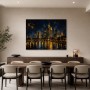 Frankfurt bei Nacht, Modernes Wandbild oder Fine Art Print