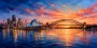 Sydney Harbour bei Sonnenuntergang, Leinwand und Acrylbild