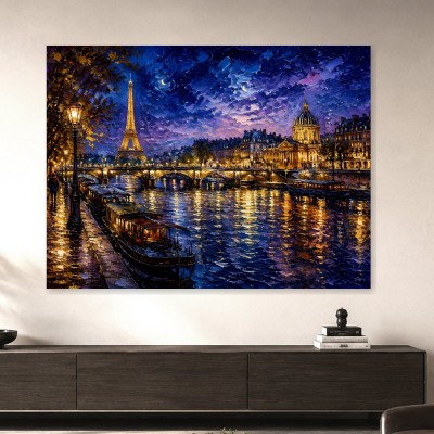 Paris bei Nacht als Wandbild oder Fine Art Print