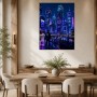 Neonstadt bei Nacht als Modernes Wandbild oder Poster