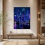 Neonstadt bei Nacht als Modernes Wandbild oder Poster