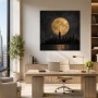 New York Skyline bei Vollmond als Acrylbild oder Fine Art Print