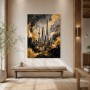 Shanghai Skyline zwischen Leinwand und Poster in Gold und Schwarz