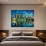 Singapur Skyline als Leinwand oder Acrylbild mit Marina Bay