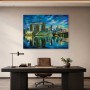 Singapur Skyline als Leinwand oder Acrylbild mit Marina Bay