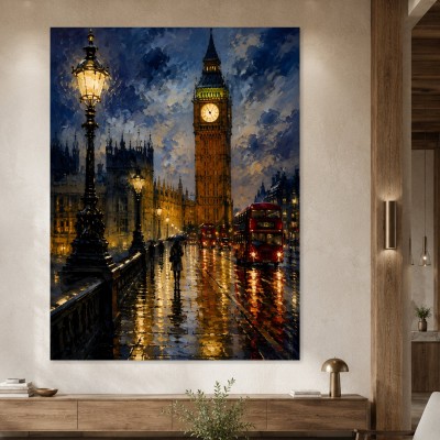 London bei Regen als Fine Art Print oder Luxus Wandbild