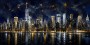 New Yorker Skyline als Leinwand oder Acrylbild in nächtlichem Glanz