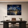Nächtliche Skyline von Manhattan als Leinwand oder Acrylbild