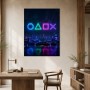 Neon Skyline mit Symbolen als Acrylbild oder Gallery Print