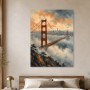 Golden Gate Bridge zwischen Nebel, Leinwand oder Kunstdruck