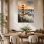 Golden Gate Bridge zwischen Nebel, Leinwand oder Kunstdruck