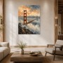 Golden Gate Bridge zwischen Nebel, Leinwand oder Kunstdruck