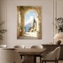 Mediterrane Arkade am Meer als Leinwand oder Poster