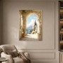 Mediterrane Arkade am Meer als Leinwand oder Poster