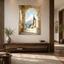 Mediterrane Arkade am Meer als Leinwand oder Poster