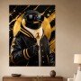 Stylischer Pinguin mit Goldakzenten als Poster oder Leinwand