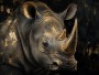 Rhino in Gold Glanz, Leinwand oder Fine Art Print