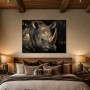 Rhino in Gold Glanz, Leinwand oder Fine Art Print