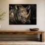 Rhino in Gold Glanz, Leinwand oder Fine Art Print