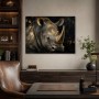Rhino in Gold Glanz, Leinwand oder Fine Art Print