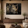Rhino in Gold Glanz, Leinwand oder Fine Art Print