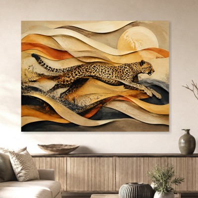 Elegantes Wandbild oder Fine Art Print mit springendem Geparden