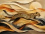 Elegantes Wandbild oder Fine Art Print mit springendem Geparden