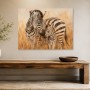 Zebra mit Jungtier als Leinwand oder Kunstdruck für stilvolle Räume