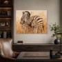Zebra mit Jungtier als Leinwand oder Kunstdruck für stilvolle Räume