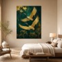 Elegante Kraniche im Flug, Modernes Wandbild oder Fine Art Print
