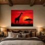 Giraffe im Sonnenuntergang, Wandbild oder Fine Art Print