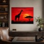Giraffe im Sonnenuntergang, Wandbild oder Fine Art Print