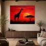 Giraffe im Sonnenuntergang, Wandbild oder Fine Art Print