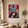 Bunter Zebra Pop Art als Leinwand oder Poster