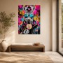 Bunter Zebra Pop Art als Leinwand oder Poster