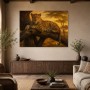 Leopard im goldenen Licht als Leinwandbild oder Kunstdruck
