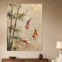 Koi im Bambusgarten als Leinwand oder Fine Art Print