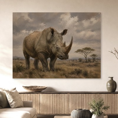 Majestätisches Nashorn im Savannenlicht, Leinwand und Fine Art Print