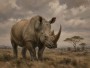 Majestätisches Nashorn im Savannenlicht, Leinwand und Fine Art Print