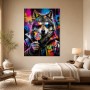 Bunter Wolf mit Sonnenbrille, Poster oder Modernes Wandbild