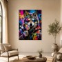 Bunter Wolf mit Sonnenbrille, Poster oder Modernes Wandbild