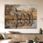 Zebras am Wasserloch, Leinwand oder Fine Art Print