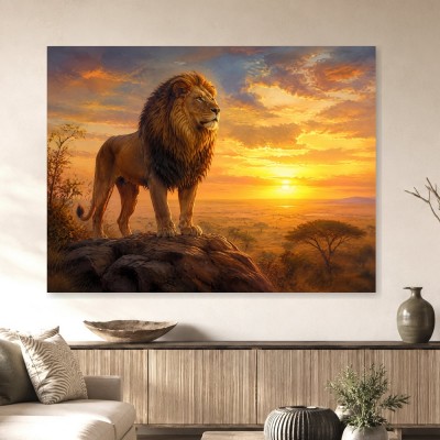 Löwe im Abendlicht, Wandbild oder Fine Art Print