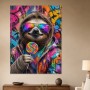 Bunte Faultier-Porträt als Poster oder Modernes Wandbild