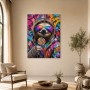Bunte Faultier-Porträt als Poster oder Modernes Wandbild