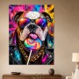 Bunter Bulldoggen-Porträt Kunstdruck und Pop Art Kunstwerk