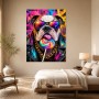 Bunter Bulldoggen-Porträt Kunstdruck und Pop Art Kunstwerk