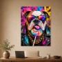 Bunter Bulldoggen-Porträt Kunstdruck und Pop Art Kunstwerk