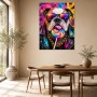 Bunter Bulldoggen-Porträt Kunstdruck und Pop Art Kunstwerk